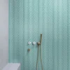 Aqua 1X3 Herringbone Gloss Glossy Glass Mosaic 1