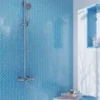 Turquoise 1X3 Herringbone Gloss Glossy Glass Mosaic 2