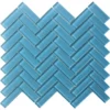 Turquoise 1X3 Herringbone Gloss Glossy Glass Mosaic 0