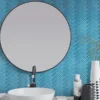 Turquoise 1X3 Herringbone Gloss Glossy Glass Mosaic 1