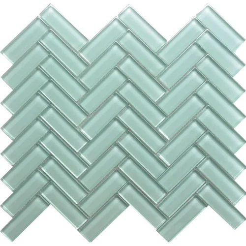 Ice 1X3 Herringbone Gloss Glossy Glass Mosaic 0