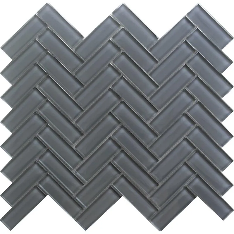 Cobblestone 1X3 Herringbone Gloss Glossy Glass mosaic 0