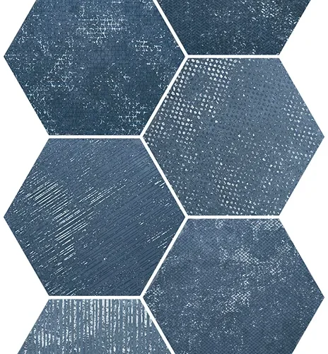 Hexa Borneo Azul 9.05X10.63 Textured Porcelain Tile 0