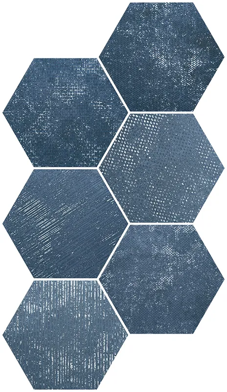 Hexa Borneo Azul 9.05X10.63 Textured Porcelain Tile 0