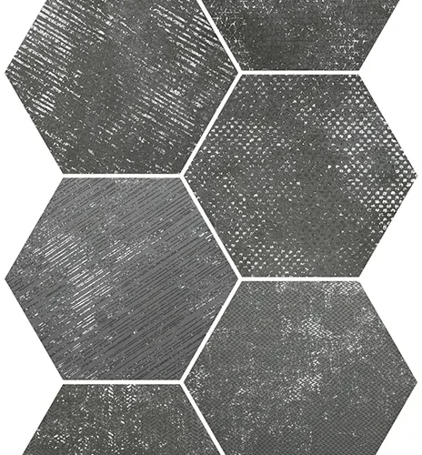 Hexa Borneo Lava 9.05X10.63 Textured Porcelain Tile 0