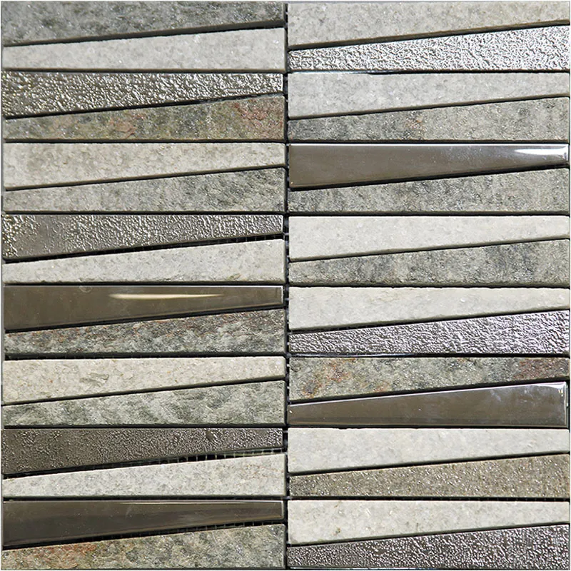 Layers Quartz 5.8X0.9X0.4 Polished, Textured Glass, Stone Mosaic 0