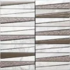 Layers White 5.8X0.9X0.4 Polished, Textured Glass, Stone Mosaic 0