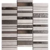 Stax Gray 3.9X0.9+3.9X0.6+3.9X0.4 Polished, Textured Glass, Stone Mosaic 1