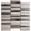 Stax Gray 3.9X0.9+3.9X0.6+3.9X0.4 Polished, Textured Glass, Stone Mosaic 0