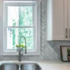 Alda Chevron 1.2X3.5+0.5X3.5 Glossy, Matte Glass Mosaic 1