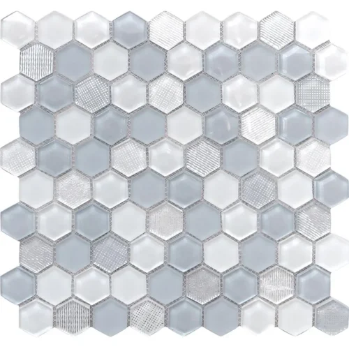 Reykjavik Hex 1.2X1.2 Glossy, Matte Glass Mosaic 0