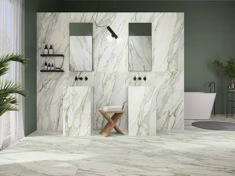 Imperial Arabescato Green 23.5X47.2 Polished Porcelain Tile 3