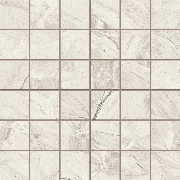 Imperial Earth White Mosaic 2X2 Square Matte Porcelain 1