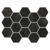 Imperial Gold Nero Hex 2.75X3 Black Hexagon Polished Porcelain Mosaic 1