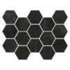 Imperial Gold Nero Hex 2.75X3 Black Hexagon Polished Porcelain Mosaic 0