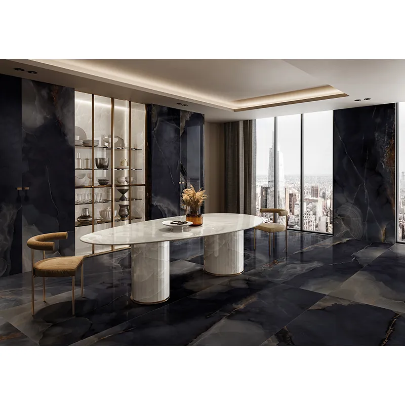 Imperial Onyx Black 24X48 Lappato Porcelain Tile 4