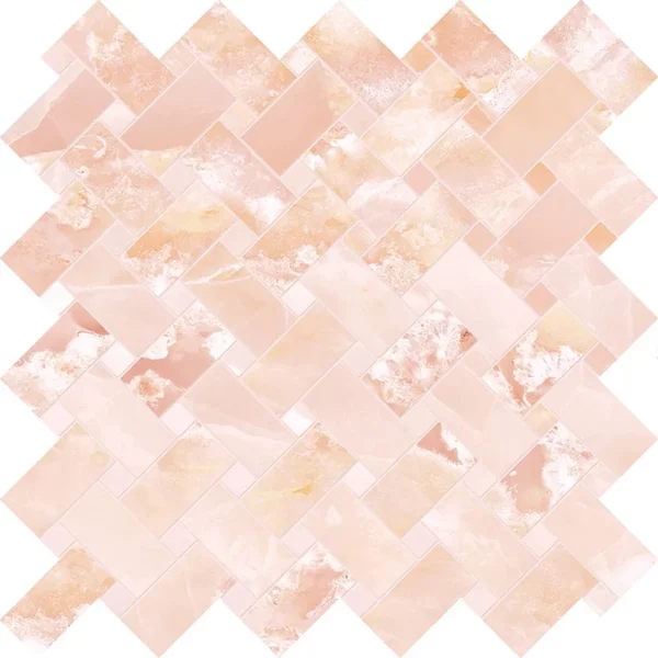 Imperial Onyx Pink Mosaic Matte Porcelain 1