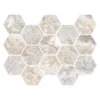 Imperial Ridge White Hex Polished Porcelain Tile 1