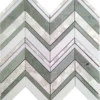 Kilkenny 1.2X4.1+0.4X4.1 Polished Mint Green, Thassos, Shell Mosaic 0