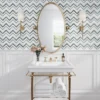 Kilkenny 1.2X4.1+0.4X4.1 Polished Mint Green, Thassos, Shell Mosaic 1