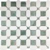 Derry 1.2X1.2+1.2X2+0.4X0.4 Polished Mint Green, Thassos Mosaic 0