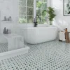 Derry 1.2X1.2+1.2X2+0.4X0.4 Polished Mint Green, Thassos Mosaic 1