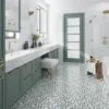 Kinsale 9.9X9.9 Polished Mint Green, Thassos, Shell Tile 1