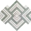 Kinsale 9.9X9.9 Polished Mint Green, Thassos, Shell Tile 0