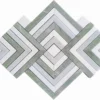 Lahinch 9.9X9.9 Polished Mint Green, Blue Celeste, Thassos Tile 0