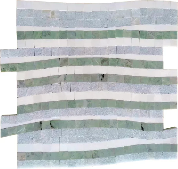 Adare 0.6X0.6 Polished Mint Green, Blue Celeste, Thassos Mosaic 1