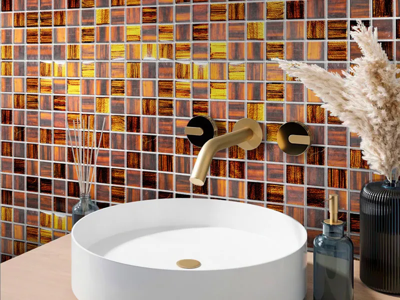 Mondrian Brickstone 1.2Х1.2 Glossy, Matte Glass Mosaic 6