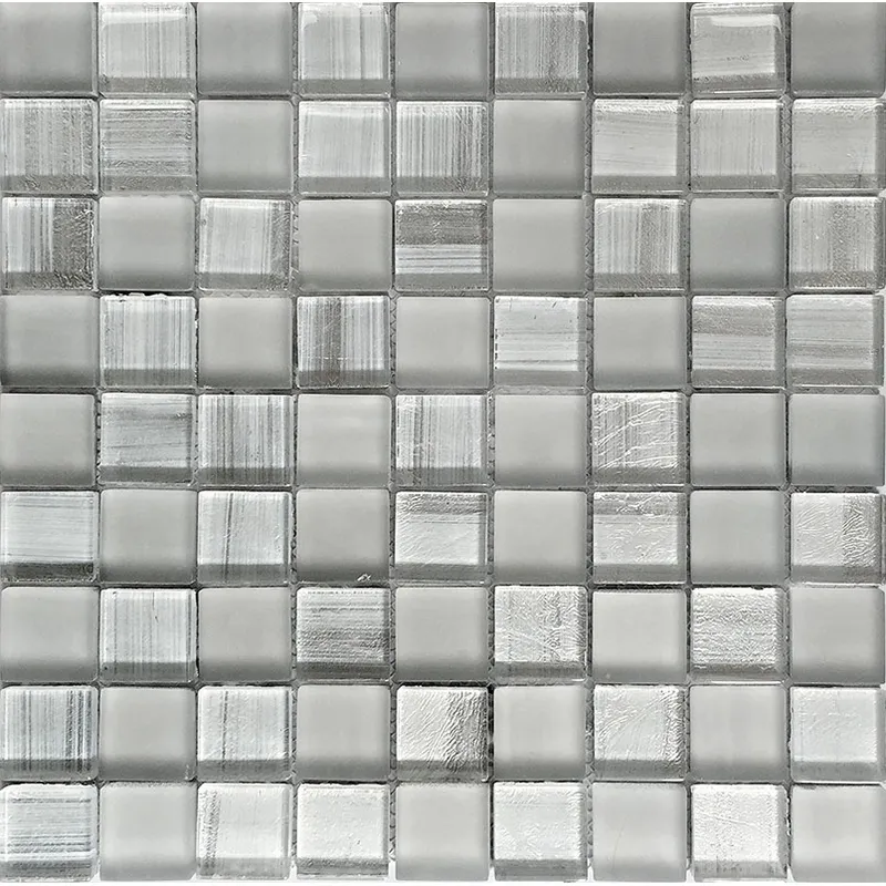 Mondrian Silver 1.2Х1.2” Glossy, Matte Glass Mosaic 0