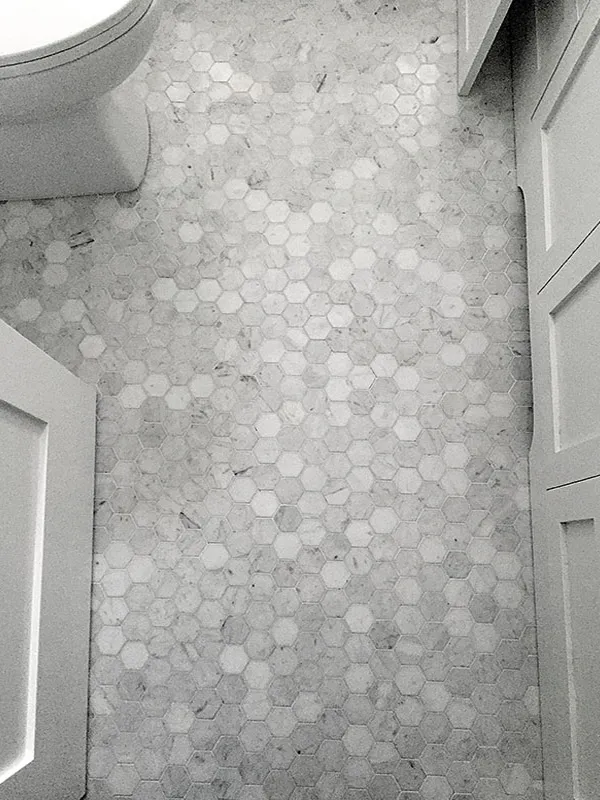 Carrara Hex 1X1 Honed Bianco Mosaic 1