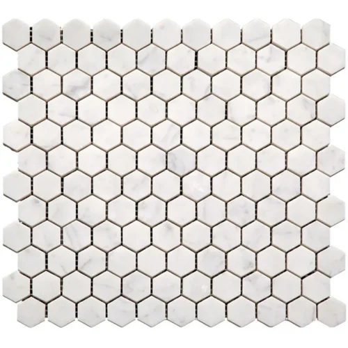 Carrara Hex 1X1 Polished Bianco Mosaic 0