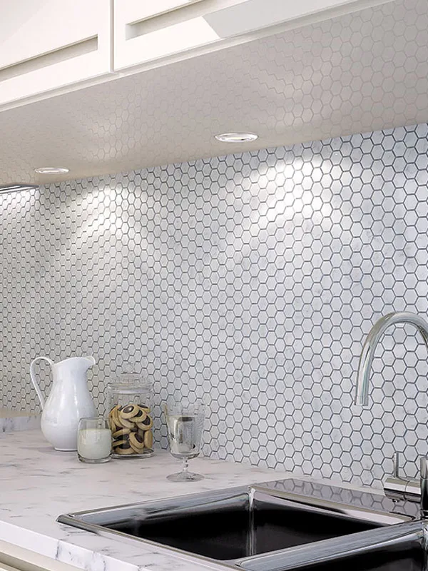 Carrara Hex 1X1 Polished Bianco Mosaic 1