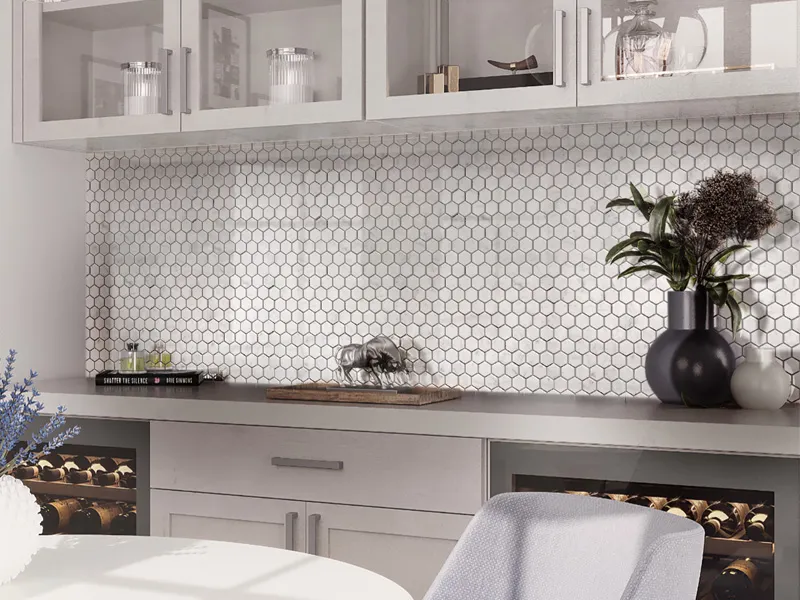 Carrara Hex 1X1 Polished Bianco Mosaic 3