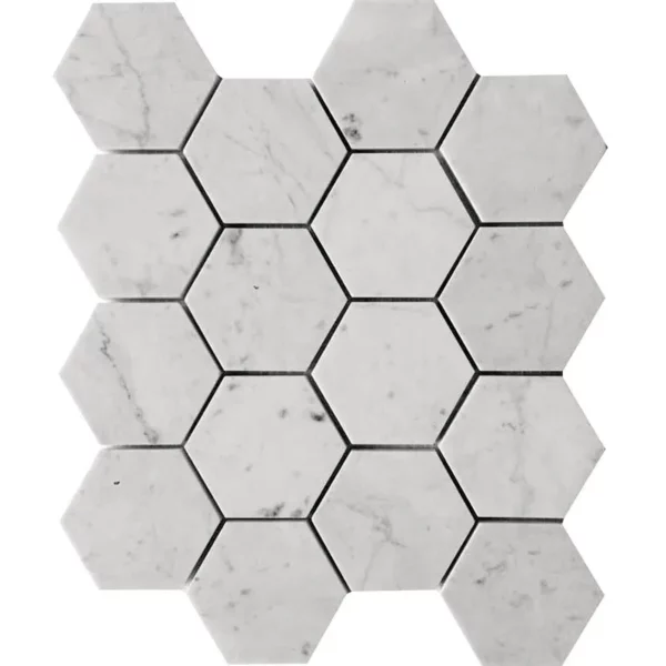 Carrara Hex 3X3 Honed 3Х3 Bianco Mosaic 1