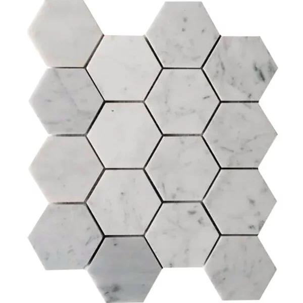 Carrara Hex 3X3 Polished 3Х3 Bianco Mosaic 1