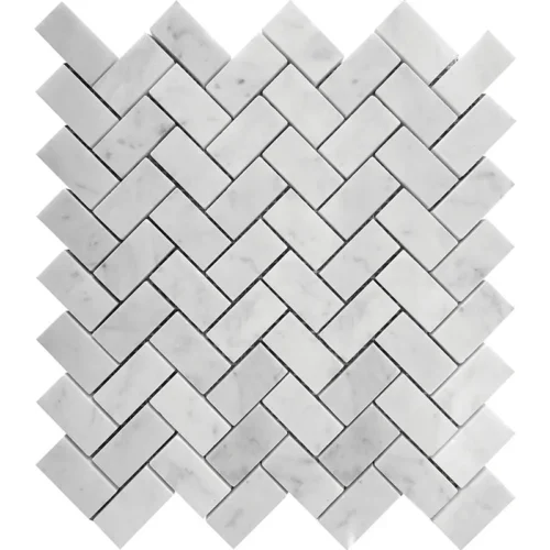 Carrara 1X2 Herringbone Polished Bianco Mosaic 0