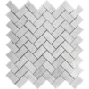 Carrara 1X2 Herringbone Polished Bianco Mosaic 1