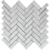 Carrara 1X3 Herringbone Polished Bianco Mosaic 1