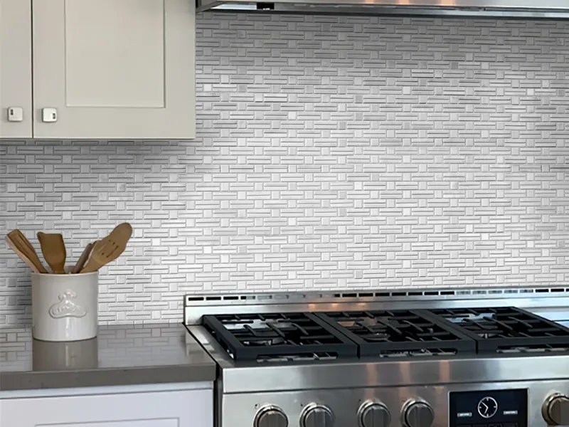 Granada 0.5X0.5+0.2X1.6 Polished Eastern White Mosaic 3