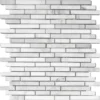 Old City Blanco 0.5X3.75+0.5X1.9 Polished, Split Face Eastern White Mosaic 0