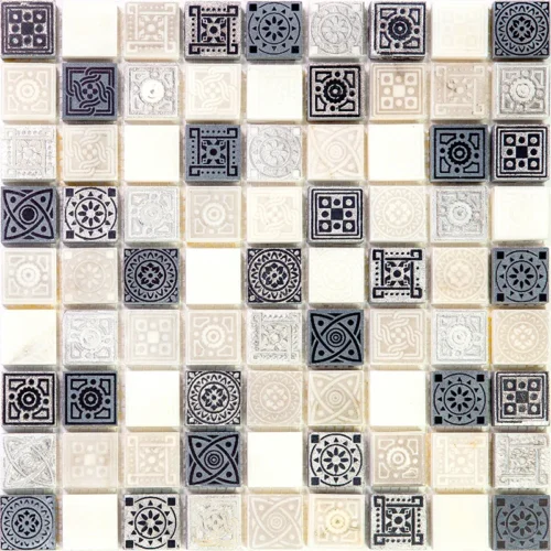 Legend 2 1.2X1.2 Textured, Foiled Stone Mosaic 0