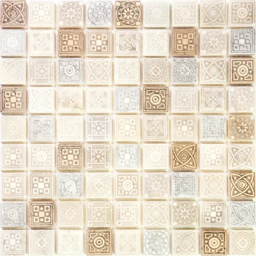 Legend 3 1.2X1.2 Textured, Foiled Stone Mosaic 0