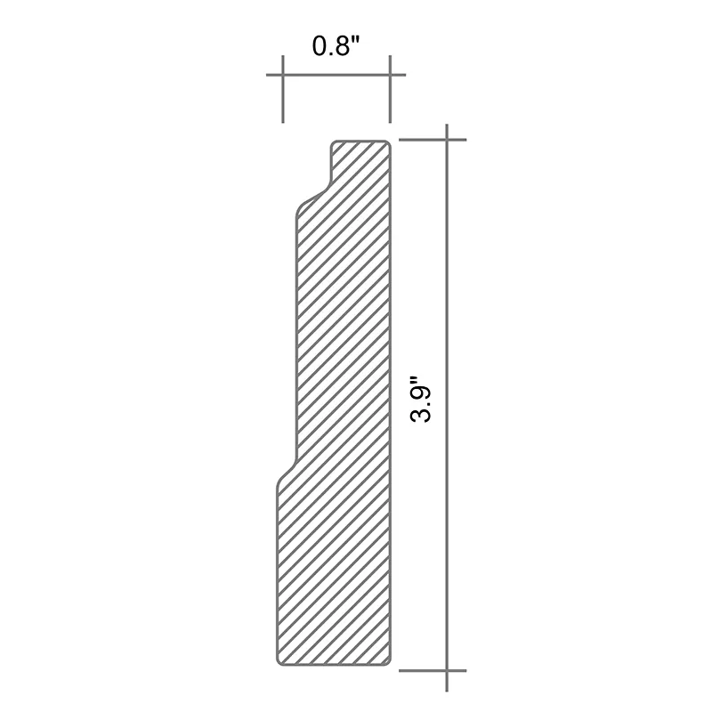 Bardiglio Metro Base 4X0.8X12 Polished Nuvolato Trim 1