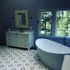 Merletto Azul 10.4X12 Polished Macaubas, Blue Celeste, Thassos, Carrara Tile 6