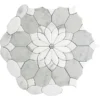 Merletto Bianco 10.4X12 Polished Thassos, Calacatta, Carrara Tile 7