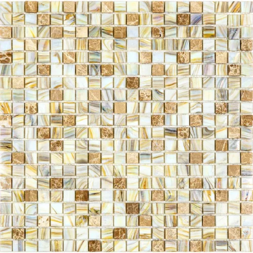 Amber Rock 0.6X0.6 Glossy Glass Mosaic 0