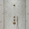 Ichaak 14.8X15.8 Polished / Honed Sandblasted Calacatta Gold Tile 3